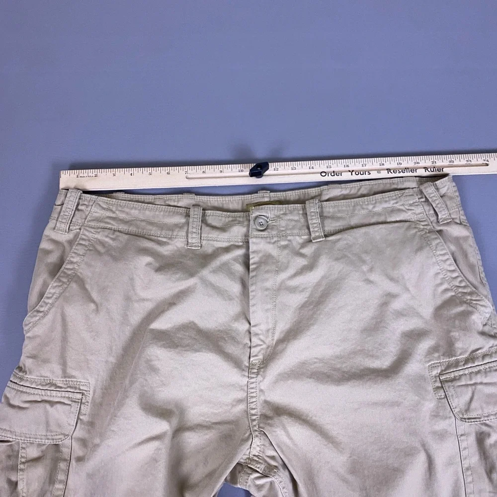 The Foundry Supply Co Cargo Shorts Men's Size 46 Big and Tall Khaki Tan Cotton